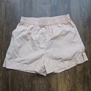 Womens PJS pajama Shorts Topshop Stripe Buttons Pull On Stretchy Waistband 8-10